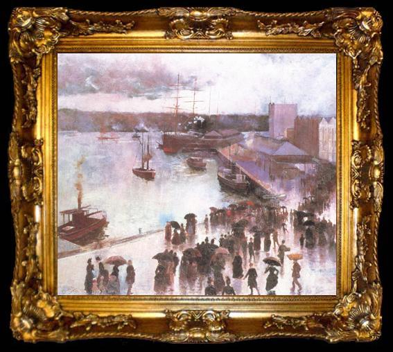framed  Charles conder Departure of thte OrientCircularQuay (nn02), ta009-2
